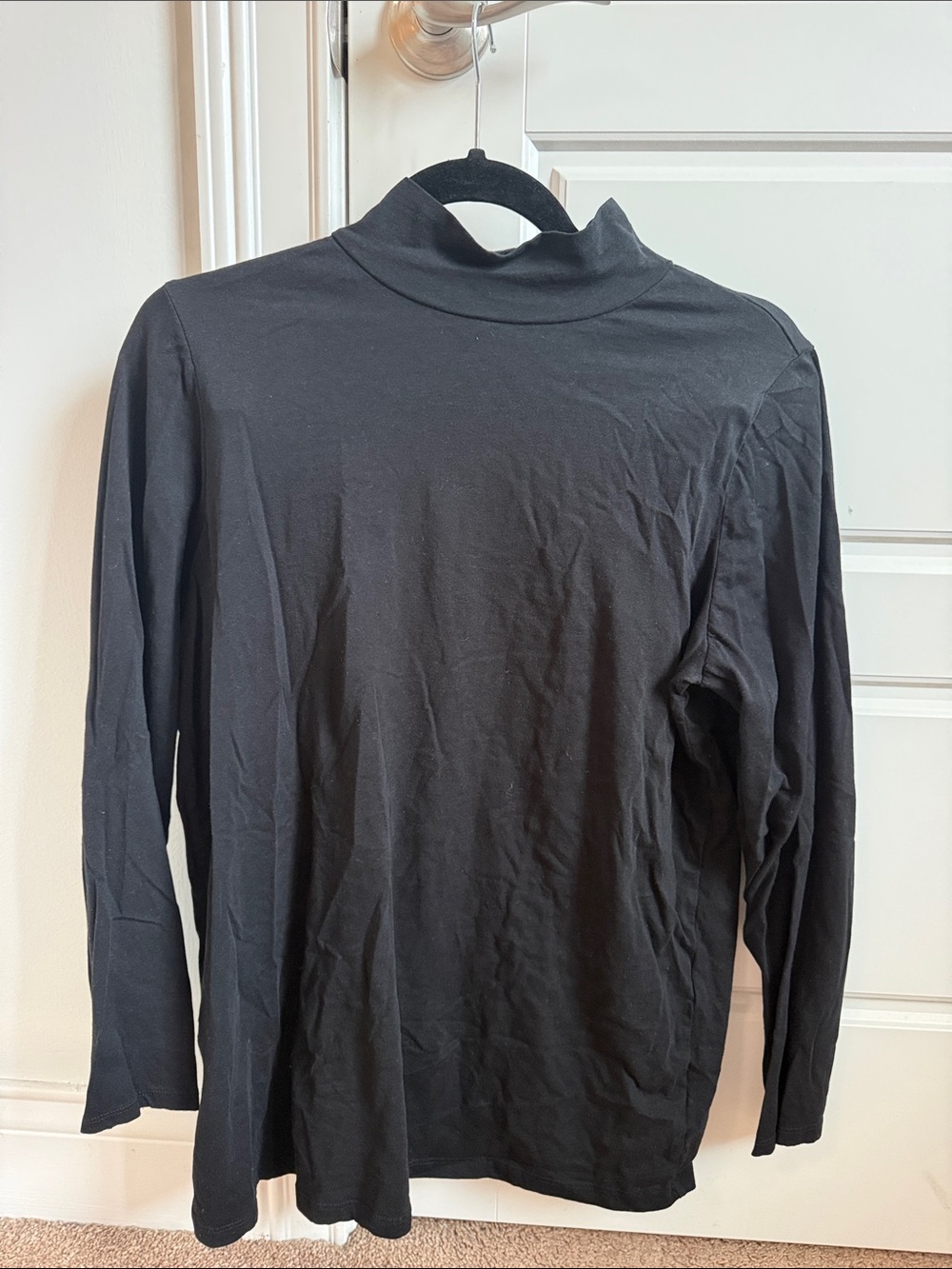 Roaman's Black Mock Neck Long-Sleeve Tee